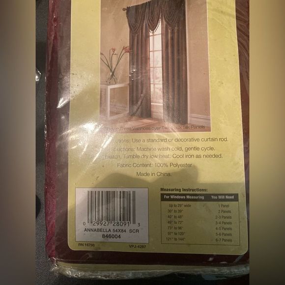 Two nwt Annabella faux silk curtain panel - Picture 2 of 2